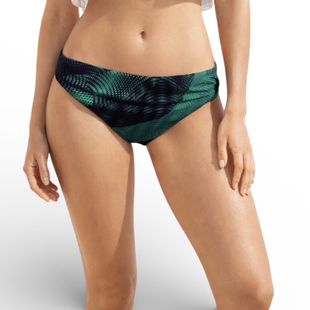ViX Hermanny Geometric Hipster Bikini Swim Bottom Sz 12 Green New!